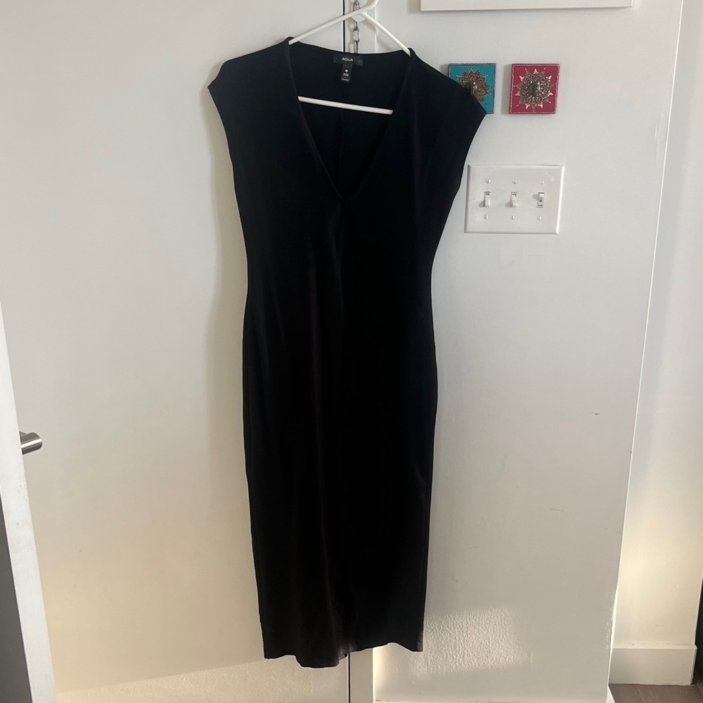 Aqua Black Midi Dress